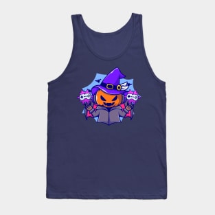 Cute Witch Pumpkin Gaming Cartoon Tank Top
